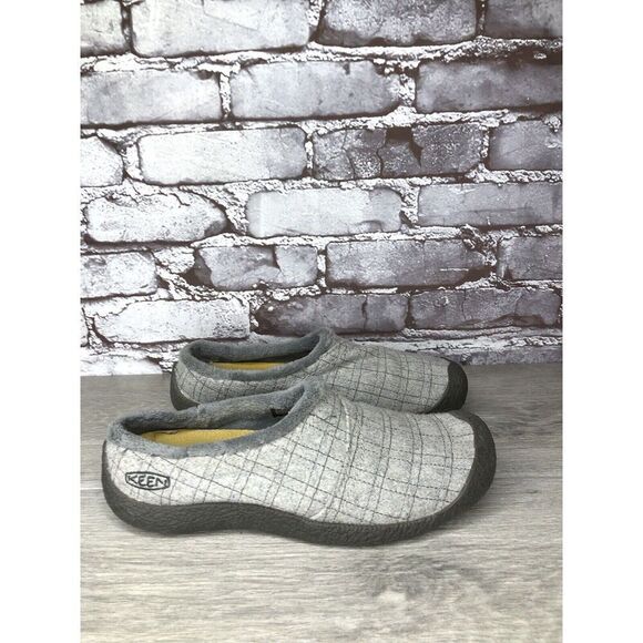 Keen Gray Fleece Lining Comfort Wool Slip On Gum Mules Shoes Women 7M US/37.5EU - Picture 1 of 16